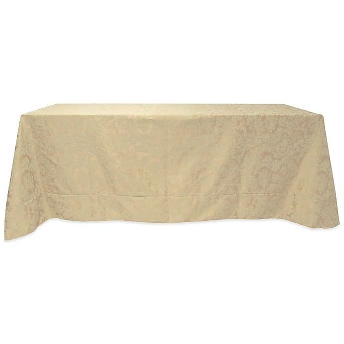 Floral 60-Inch x 84-Inch Oblong Damask Fancy Tablecloth in Butter 
