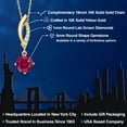 thumbnail image 2 of Gem Stone King 10K Yellow Gold Red Created Ruby and Lab Grown Diamond Pendant Necklace for Women | 1.03 Cttw | Gemstone July Birthstone | Round 6MM | With 18 inch Chain, 2 of 6