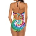thumbnail image 4 of NICKSUN Maillot de Bain une Pièce pour Femmes Contrôle du Ventre Maillot de Bain Modeste Col en V, 4 of 9