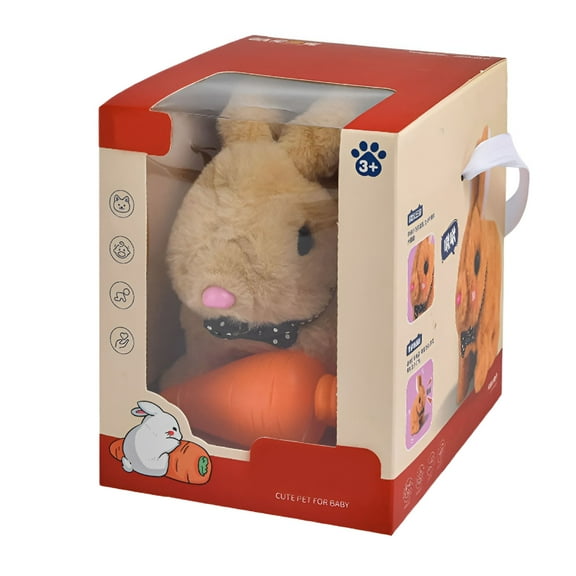 BESTSKY Realistic Robot Bunny Plush Toy Interactive Robotic Rabbit Gift for Ages 3-6 for Easter