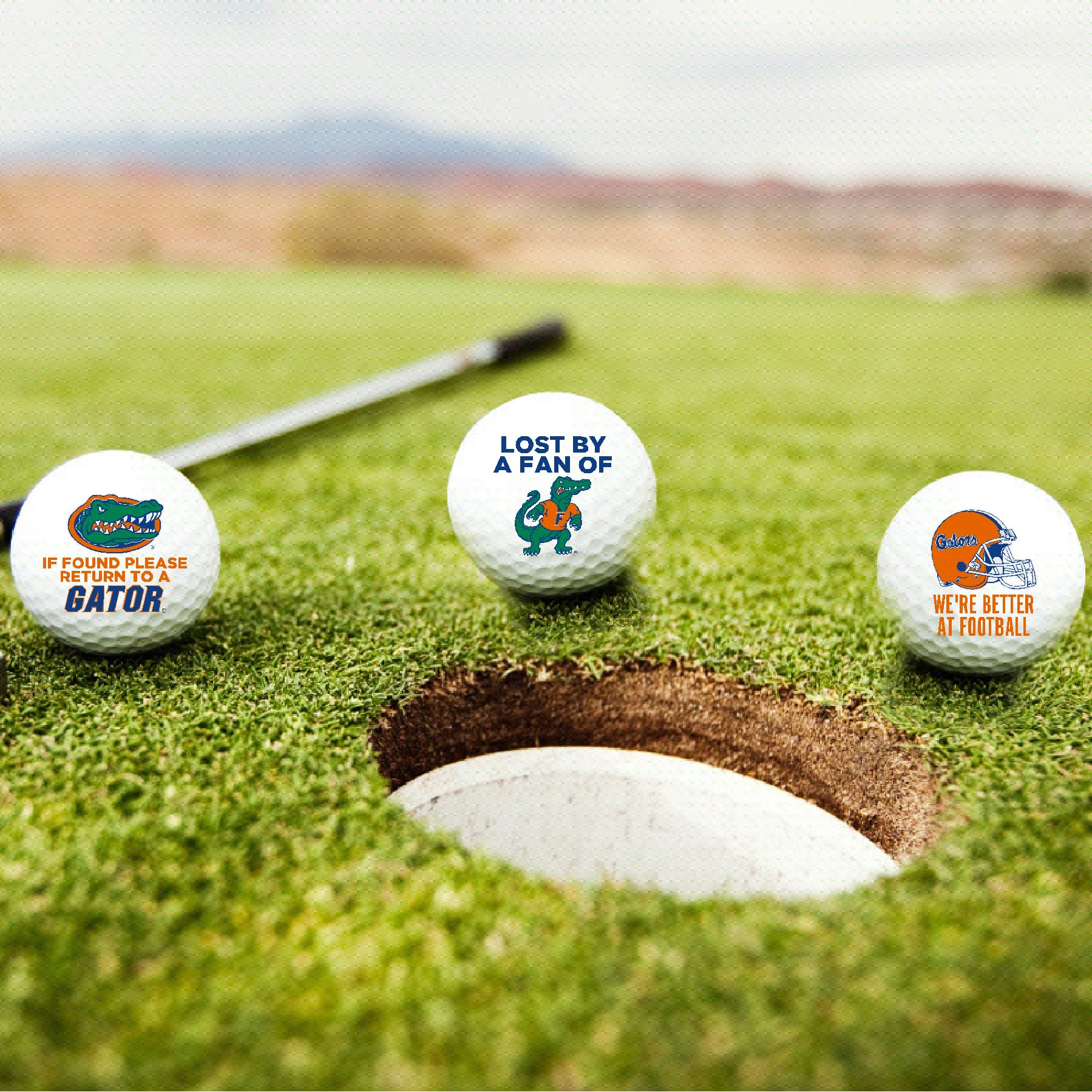 University of Florida Gators Edition Funny Officially Licensed NCAA Taylormade Distance+ Golf Balls 12-Pack (Dozen)