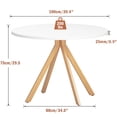 thumbnail image 3 of Soges Wood Round Dining Table for Kitchen Dining Room, 39.4inch Modern Dining Table with Metal Legs, Oak, 3 of 10