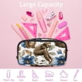 thumbnail image 4 of PhooArto Pencil Case, Blue Butterfly Sloths Pattern Large Capacity Pencil Pouch Stationery Pen Bag, 4 of 7