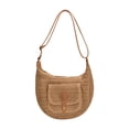 thumbnail image 1 of Bolso de hombro para mujeres tejidas a mano bolso de playa bohemio para vacaciones de fiesta de trabajo caqui, 1 of 8