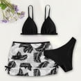 thumbnail image 4 of Akiihool Girls Bikini Girl's 3 Piece Bikni Set Ditsy Floral Halter Swimsuit with Cover Up Skirts (Black,9-10 Years), 4 of 4