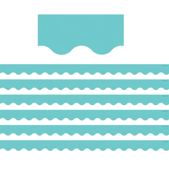 Teacher Created Resources Light Turquoise Scalloped Border Trim, 35 Feet Per Pack, 6 Packs