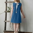 thumbnail image 6 of Gamivast of the Day Girls Summer Sleeveless Linen Dress Casual Crew Neck A Line Dress Twirly Skater School Recital Dress Flowy Casual Beach Sundress Blue History of Purchases, 6 of 8