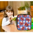 thumbnail image 6 of Square Insulated Lunch Bag Leak-proof Lunch Box for Outdoor Work Picnic Retro Red Polka Dot Bows, 6 of 6