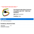 thumbnail image 2 of Fuel Injection Main Relay Connector - Compatible with 1997 - 2002 Ford Expedition 1998 1999 2000 2001, 2 of 2
