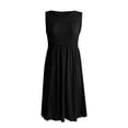 thumbnail image 4 of LOVZFMLL Robes d'Été pour Femmes Couleur Unie Mode Décontractée Col Montant Sans Manches Robe Col Rond, 4 of 6