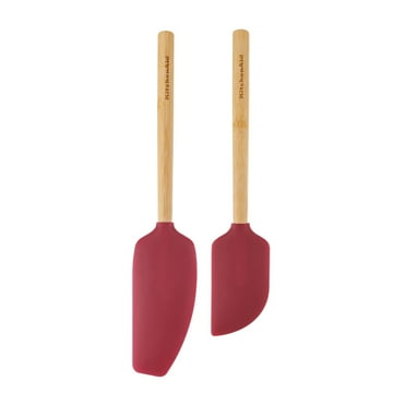 Kitchenaid Bamboo and Silicone 2-piece Spatula Set in Empire Red