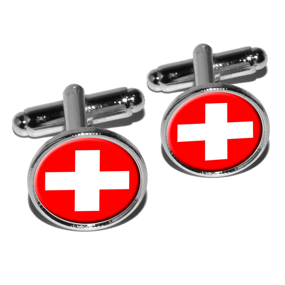Graphics and More - Switzerland Swiss Flag Round Cufflinks - Walmart ...
