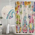 thumbnail image 5 of Easter Eggs Shower Curtain, Waterproof Shower Curtains for Bathroom, Cute Gnomes Flowers Butterflies Botanical Beige Washable Fabric Bathtub Curtain Set Bath Decor with 12 Hooks 48"x72", 5 of 8