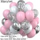 thumbnail image 3 of 30 globos de látex de color macarrón con confeti metálico de 12 pulgadas para decoración de fiestas de cumpleaños y bodas, 3 of 5
