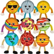 ArtCreativity 9-Piece Bendable Solar System Planet Figurines for Kids Ages 3 to 12, 2.75-inch Space Toys, Birthday Party Favors