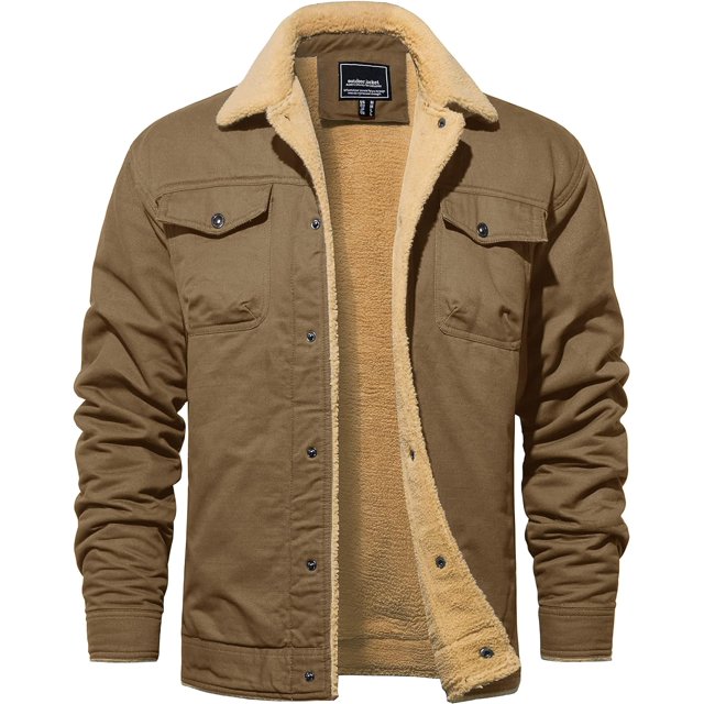 TACVASEN Chaquetas de algodón para hombre, forro polar de invierno, abrigo tipo cargo cálido informal, chaqueta de trabajo con múltiples bolsillos