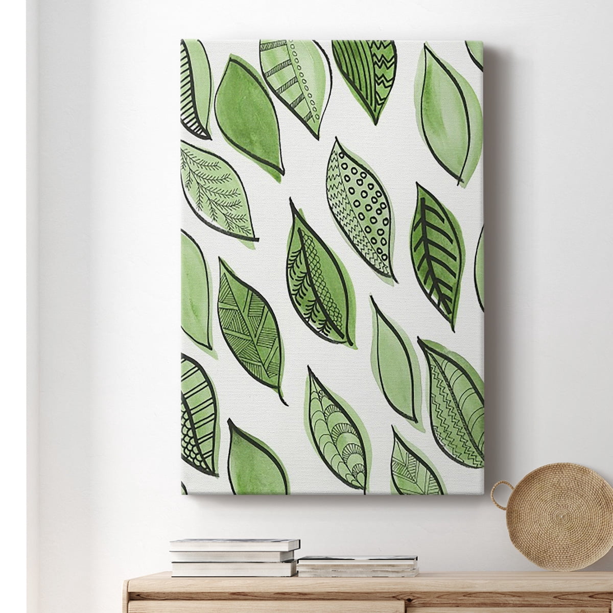Patterned Leaf Shapes IV Premium Gallery Wrapped Canvas - Ready to Hang