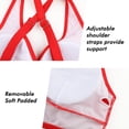 thumbnail image 7 of Huowey Women Swimsuit Leopard Front Front Cross Ruched Halter Beachwear Bikini Set V-Neck High Waist Tummy Control Vintage 2 Piece Stylish Swimwears Tankinis Set,Red,M, 7 of 7