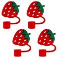 thumbnail image 4 of SHISUYAN 4pcs Silicone Strawberry Straw Tips Cover Reusable Drinking Straw Tips Straw End Plugs Caps Small Straw Caps, 4 of 9