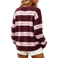 thumbnail image 6 of Zeijnsda Womens Winter Sweaters Thicken Warm Striped Sweaters Crew Neck Knit Pullover Sweaters for Women, 6 of 7