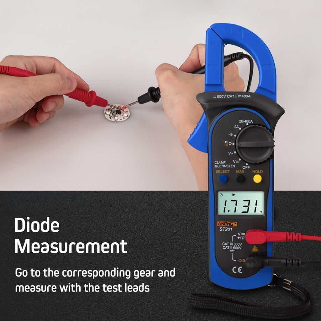 Miulika Professional Digital Clamp Multimeter with Transistor Testing Function , Blue, 206mm