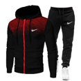 thumbnail image 4 of Conjunto de chándal de polar para hombre, sudaderas, pantalones grandes, 2 tallas con capucha, 2 piezas con capucha, otoño/invierno 2022, moda, S-4XL, 2024, 4 of 5