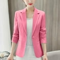 thumbnail image 2 of Atogsazn Women's 3/4 Sleeve Blazer Casual Loose Office Work Blazers Business Tunic Top Outfit Fashion Blouses Pink M, 2 of 5
