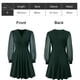 thumbnail image 2 of Vestido de mujer con cuello en V y manga larga, vestido de jacquard liso, 2 of 8