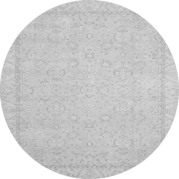 Ahgly Company Indoor Round Oriental Gray Traditional Area Rugs, 6' Round