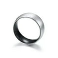 thumbnail image 5 of 8mm Silver Brushed Black Polished Band Mens Stainless Steel Wedding Ring Sz 7-12, 5 of 5