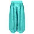 thumbnail image 4 of Miutii Kids Girls Satin Harem Pants Belly Dance Costume Tribal Arabic Princess Wide Leg Trousers Light Green 12, 4 of 5