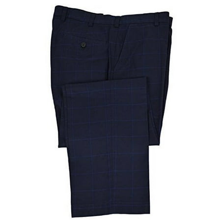 New Brooks Brothers Mens Clark Fit Navy Blue Plaid Advantage Chinos Pants (34x30)