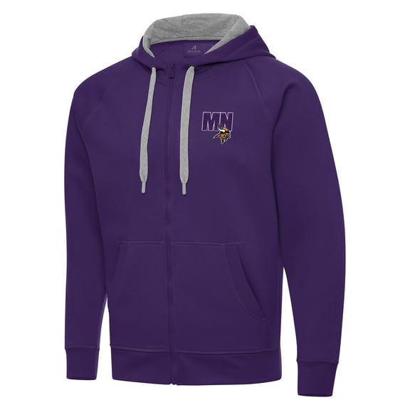 Men's Antigua  Purple Minnesota Vikings Victory Full-Zip Hoodie