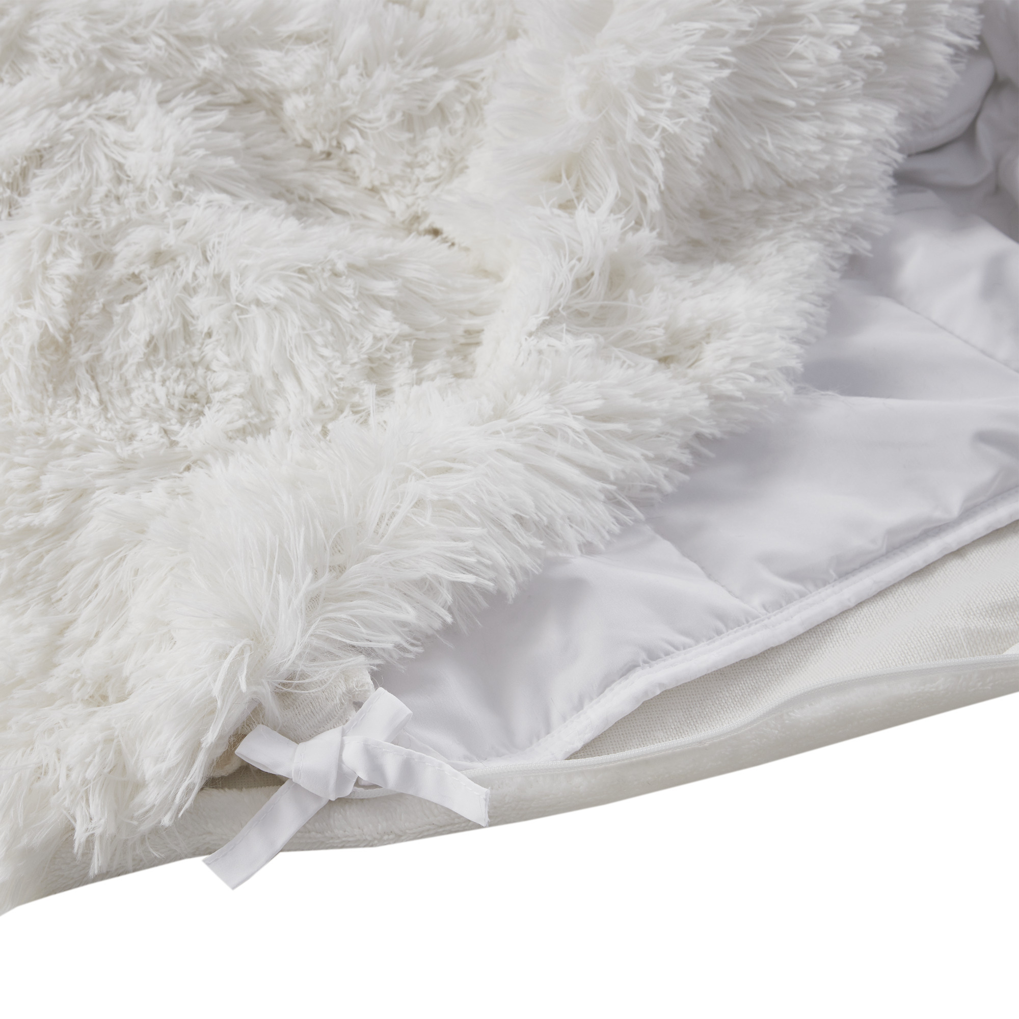 Beautyrest Malea Solid Shaggy Faux Fur Weighted Blanket with Removable ...