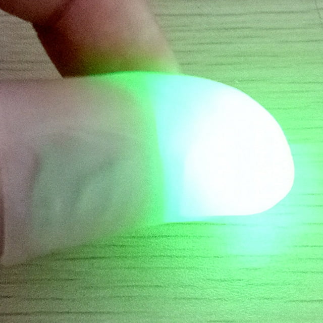 1 Pair High Brightness Fingertip Light Magic Trick magic fingertip light Props Kids Children Luminous Toy Battery Powered, Green