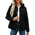 thumbnail image 3 of Frostluinai Women's Hooded Quilted Jacket Lightweight Winter Coats Solid Button Down Puffer Jackets Casual Fall Clothes Outerwear with Pocket, 3 of 7