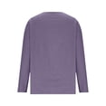 thumbnail image 5 of Aoiroe Womens 3/4 Sleeve Shirts Cotton Linen Roll Up Short Sleeve Tops V Neck Casual Loose Fit Blouses Purple XL, 5 of 6