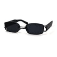 thumbnail image 2 of Pierced Loop Ring Rectangle Metal Rim OG Sunglasses All Black, 2 of 4