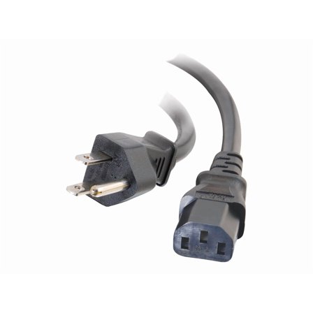 C2G 25545 16 AWG Universal Power Cord (NEMA 5-15P to IEC320C13) TAA Compliant, Black (6 Feet/1.82 Meters)