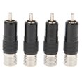 thumbnail image 3 of Rhodium Plated RCA Plug,Preffair 4PCS RCA Lotus Audio Connectors Rhodium Plated Brass Solder Free RCA Plug Maximized Efficiency, 3 of 9