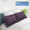 thumbnail image 2 of HNB Store Pillow cases Premium 600TC | Luxury Soft Egyptian Cotton Pillow Case | Euro Sham 26x26" inch | 2 Pieces Pillow Case | Plum Ruffled, 2 of 8