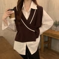 thumbnail image 6 of Clearance Sweater Vest for Women Sleeveless Top Colorblock Vest Loose Fit, 6 of 6