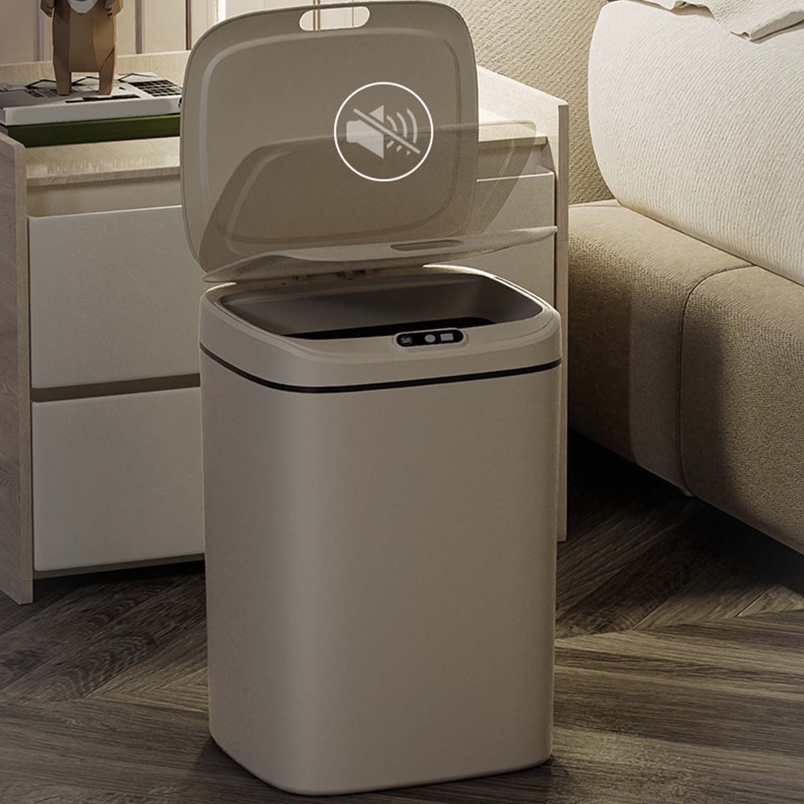 Motion Sensor Trash Can 3 Gallon, Automatic Touchless Bathroom Garbage White, Infrared Lid 8 Second Close, Compact Slim Large Capacity, Easy Clean Battery Operated Bedroom Office