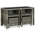 thumbnail image 3 of vidaXL 5 Piece Outdoor Dining Set with Cushions Poly Rattan Grey, 3 of 12
