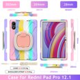 thumbnail image 3 of for Xiaomi Redmi Pad Pro/ Xiaomi Poco Pad 12.1 inch 2024 Case, 360 Rotatable Handle Stand, Shoulder Strap, Drop-Proof Design, Colourful Pink, 3 of 7