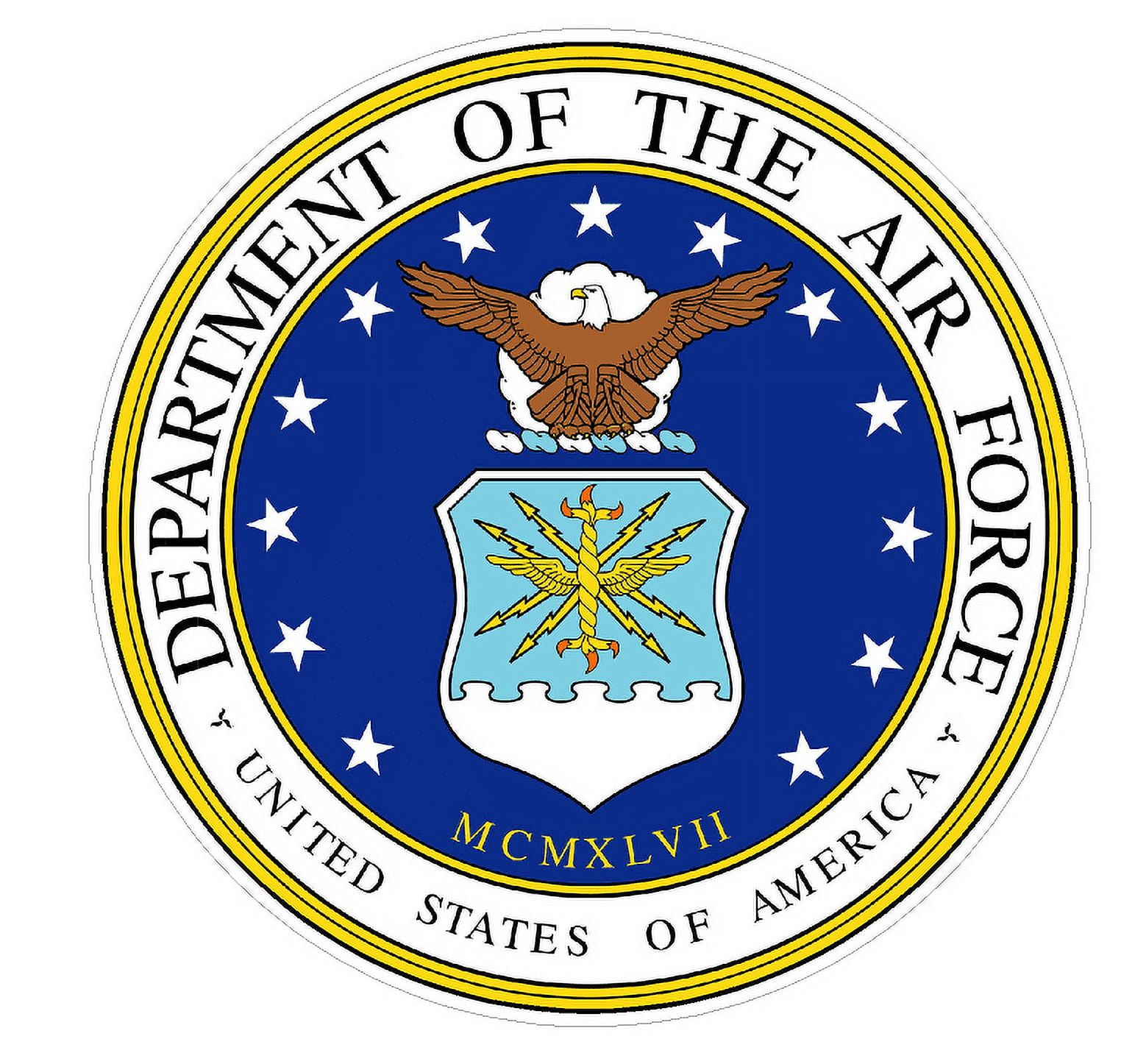 Pack Of 4 US Armed Forces Aircraft Roundel Vinyl Stickers - 2.8", Waterproof Decals For Car, Laptop, Window
