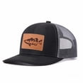 thumbnail image 4 of Largemouth Bass Scene Leather Patch Embroidered Color Block Trucker Hat Unisex Adjustable Cotton Breathable Fashion Cap for Travel Daily Wear, 4 of 11