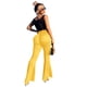 thumbnail image 5 of Pantalones adelgazantes de seda de leche cepillada doble de color sólido de moda para mujer Pantalones acampanados Wish, 5 of 6