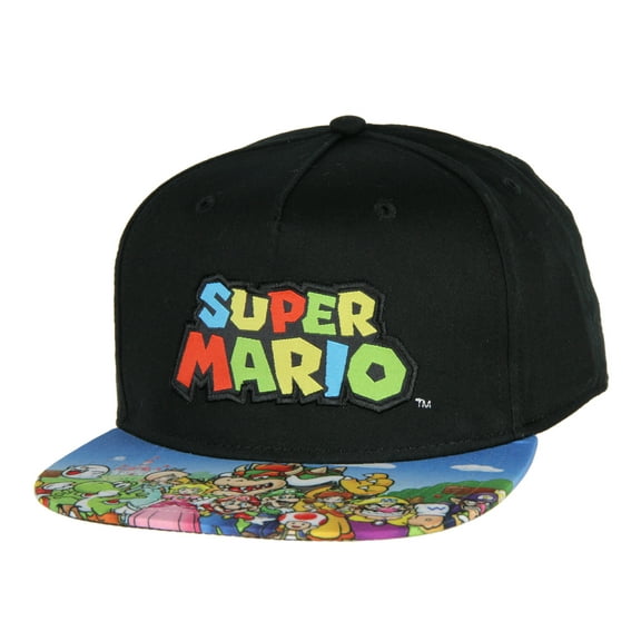 Nintendo Super Mario Youth Embroidered Character Group Boys Adjustable Snapback Hat Baseball Cap