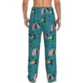 thumbnail image 3 of Uemuo Dachshund Dog Pattern Men's Wide Leg Palazzo Lounge Pants with Pockets Light Weight Loose Comfy Casual Pajama Pants-Medium, 3 of 9